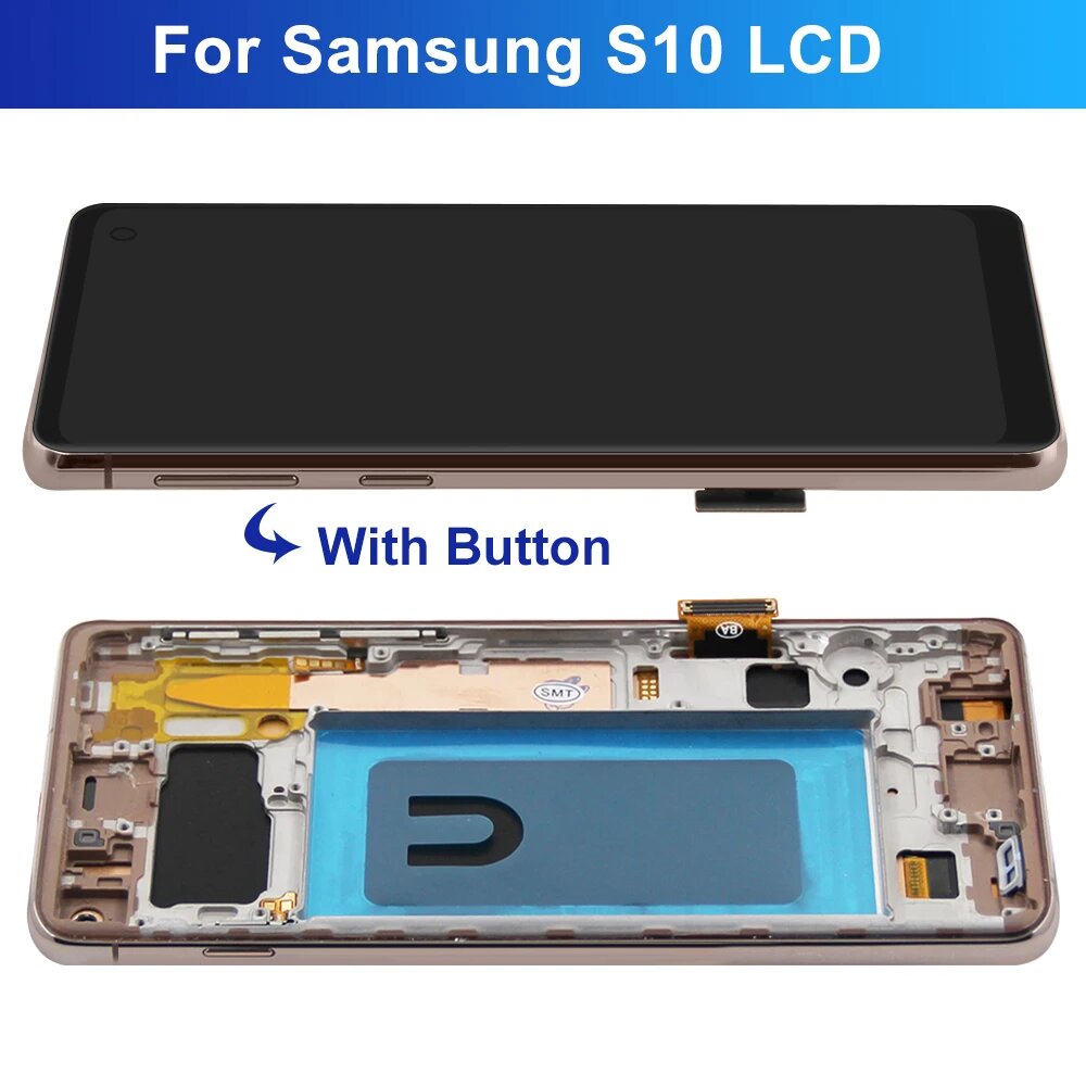 Качество TFT для Samsung S10 G973F/DS G973U G973 SM-G973 ЖК-дисплей с сенсорным экраном и рамкой «сделай сам», для Galaxy S10 LCD, Black Frame I Cover — фото 1