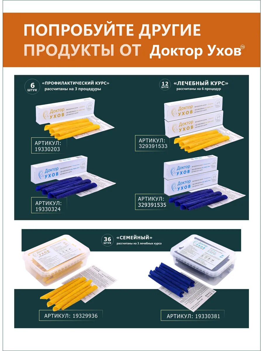 Препараты От Серной Пробки Спокойствие Фитоворонки ушные, 36шт; Свечи для чистки ушей