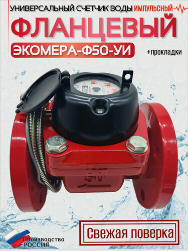 Изображение товара Счетчик воды ЭКОМЕРА-50И Универсальный Фланцевый Импульсный
