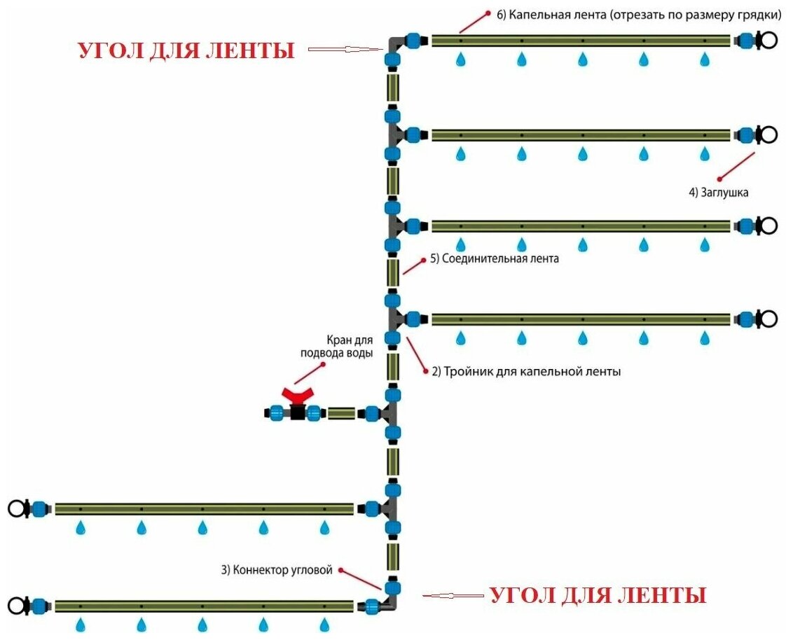 Фитинг угол для капельной ленты, угол ремонтный - 20 штук. Диаметр - 16 мм. Фитинги для организации системы капельного полива. - фотография № 6