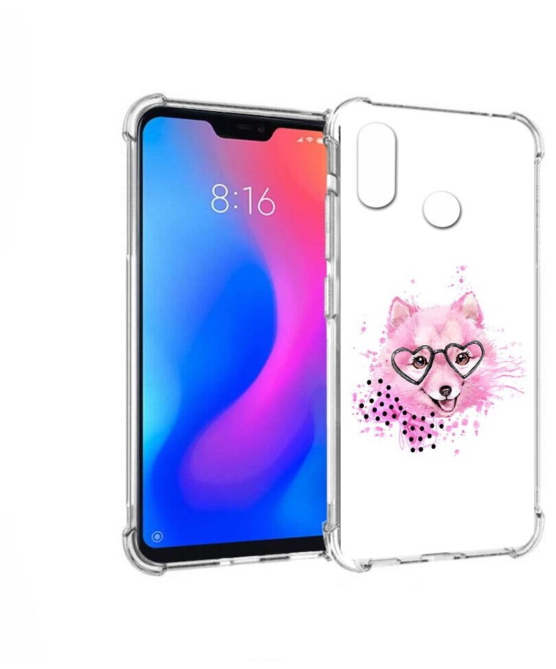 Чехол задняя-панель-накладка-бампер MyPads розовый волченок для Xiaomi Redmi 6 Pro/Xiaomi Mi A2 Lite противоударный