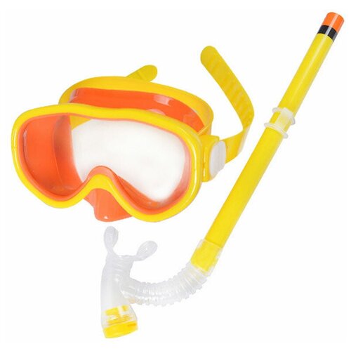 фото Набор для плавания маска+трубка e33114-5 пвх, оранжевый hawk