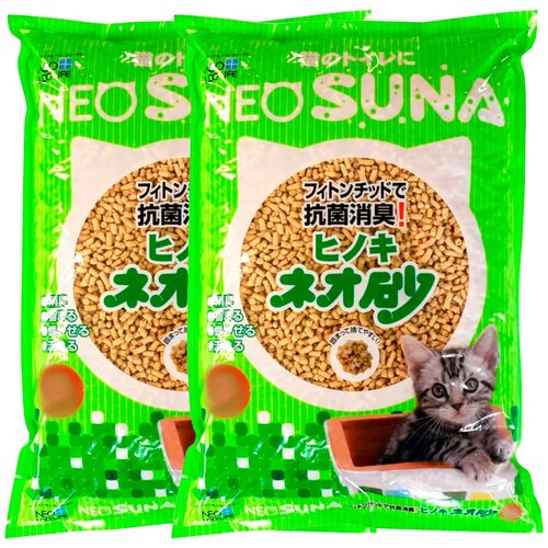 Neo Loo Life Neo Suna наполнитель комкующийся для туалета кошек на основе дробленой древесины кипариса (6 + 6 л)