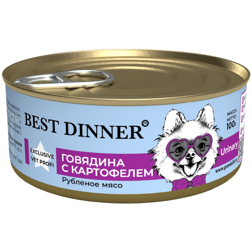 Консервы для собак Best Dinner Exclusive Vet Profi Urinary Говядина с картофелем 0,1кг