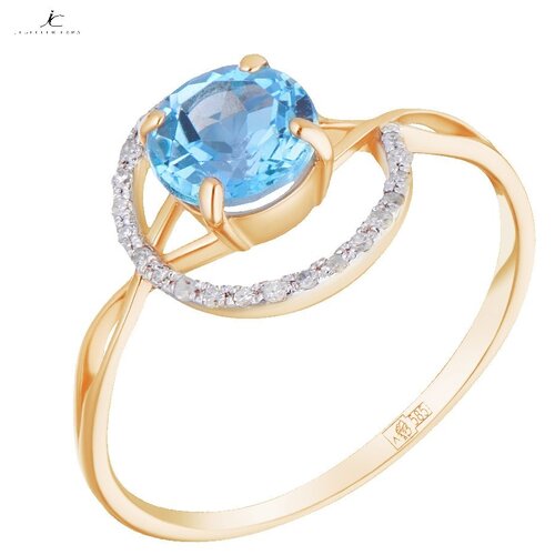 Кольцо золотое с бриллиантами и топазом арт. 1214527тсб