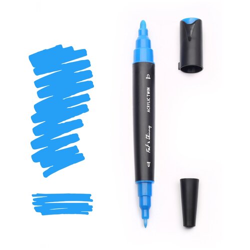 Акриловый двухсторонний маркер Fat&Skinny цвет LAKE BLUE синий