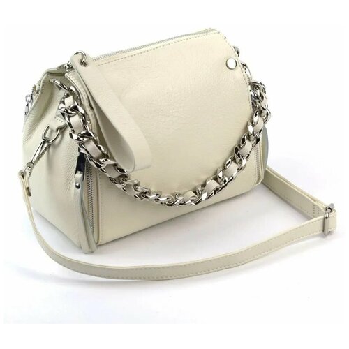 фото Женская кожаная сумка 1630-с беж (117709) fuzi house