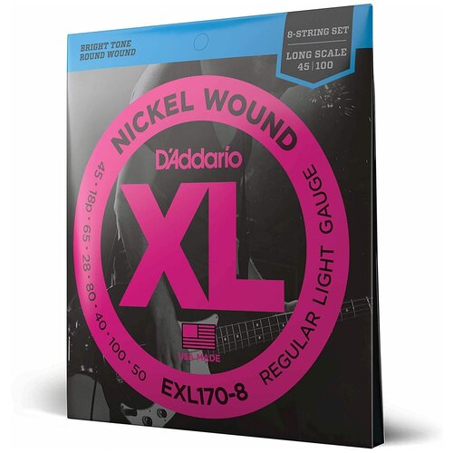 D'Addario EXL170-8 Струны для бас-гитары струны для 8 ми струнной бас гитары daddario exl170 8