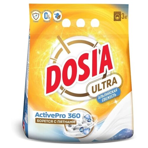 Dosia Ultra Альпийская Свежесть Средство моющее синтетическое порошкообразное 3 кг