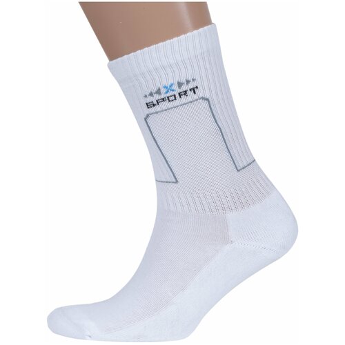 фото Мужские носки с махровым следом хох белые, размер 25 (38-40)