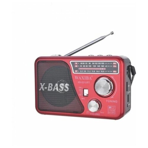 Радиоприемник WAXIBA XB-521URT X-BASS/ Фонарик/Аккумулятор 18650/ AM,FM,SW/USB,TF,MP3