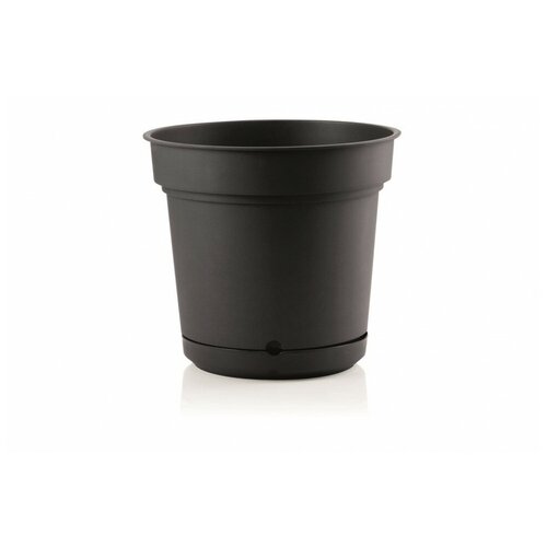Кашпо с поддоном Teraplast HYDRAL диам. 18 см, высота 16 см, темно-серый 28107018005