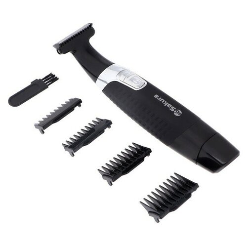 Триммер Sakura SA-5532BK для бородыусов 1-6 мм 4 насадки 1хАА чёрный 159100₽