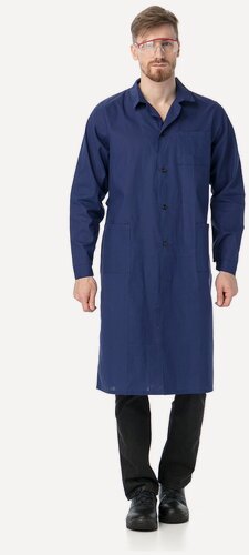 Изображение товара Халат мужской хлопчатобумажный (синий) (размер 60-62, рост 182-188)