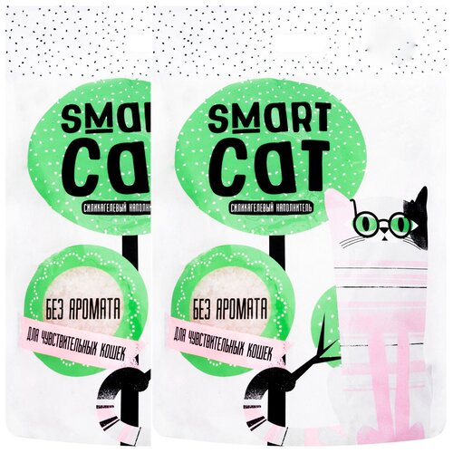 SMART CAT наполнитель силикагелевый для туалета чувствительных кошек без запаха (15,29 + 15,29 кг)