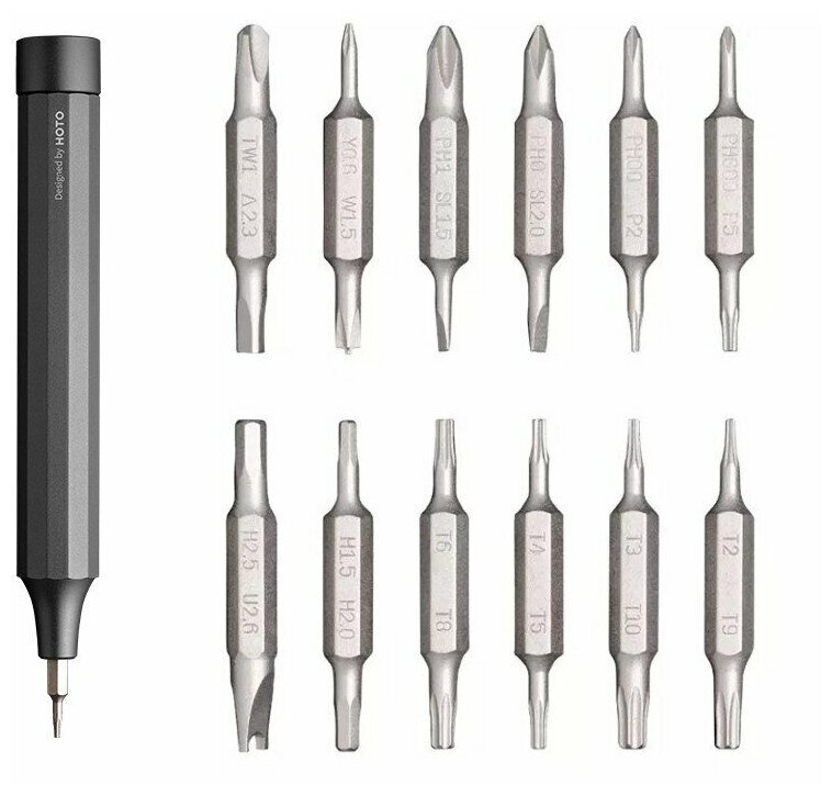 Отвертка Hoto Precision Screwdriver Kit 24 in 1 Grey QWLSD004