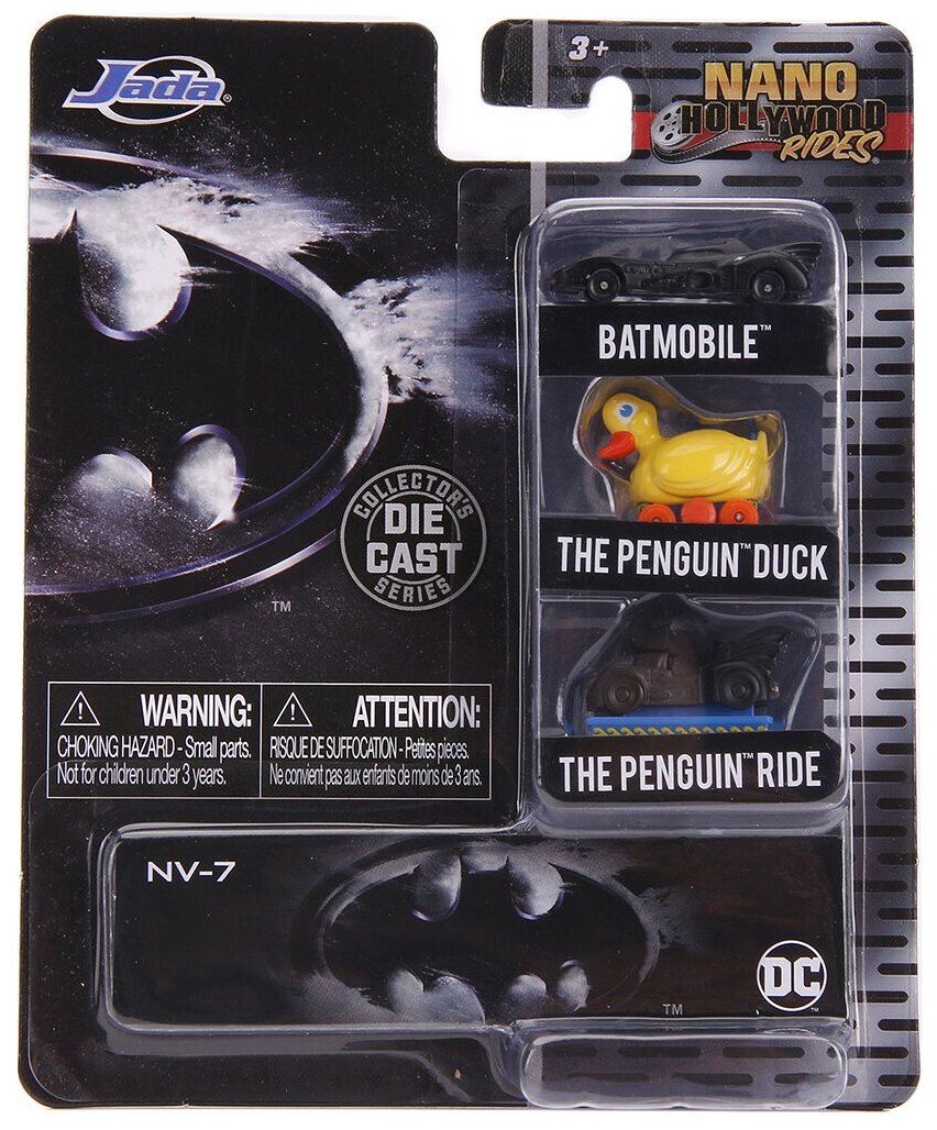 Набор машинок Jada Toys Hollywood Rides Batman Return 3 1.65" 31656 1989 Batmobile 31657 The Penguin Duck 31658 Penguin Bat O' Ride 31616