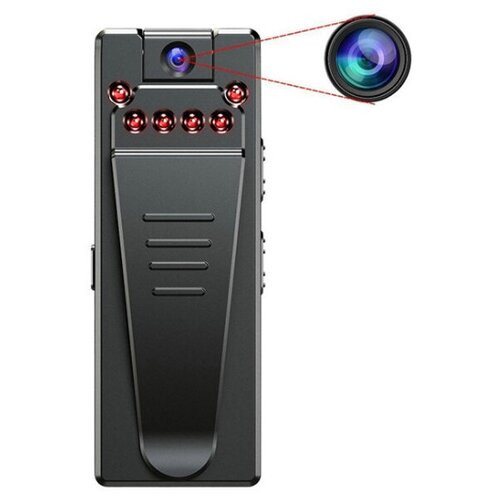 Мини камера с ночной подсветкой и прищепкой для ношения на одежде Простая мини камера без приложения Видео регистратор для одежды 359100₽