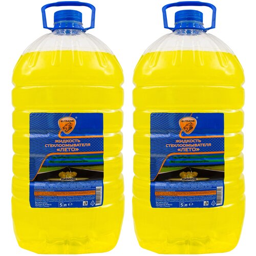 Жидкость стеклоомывателя летняя 5л ELTRANS омывайка для машины / готовый раствор с ароматом лимона / омывающая жидкость комплект 2шт EL-0106.02(2)