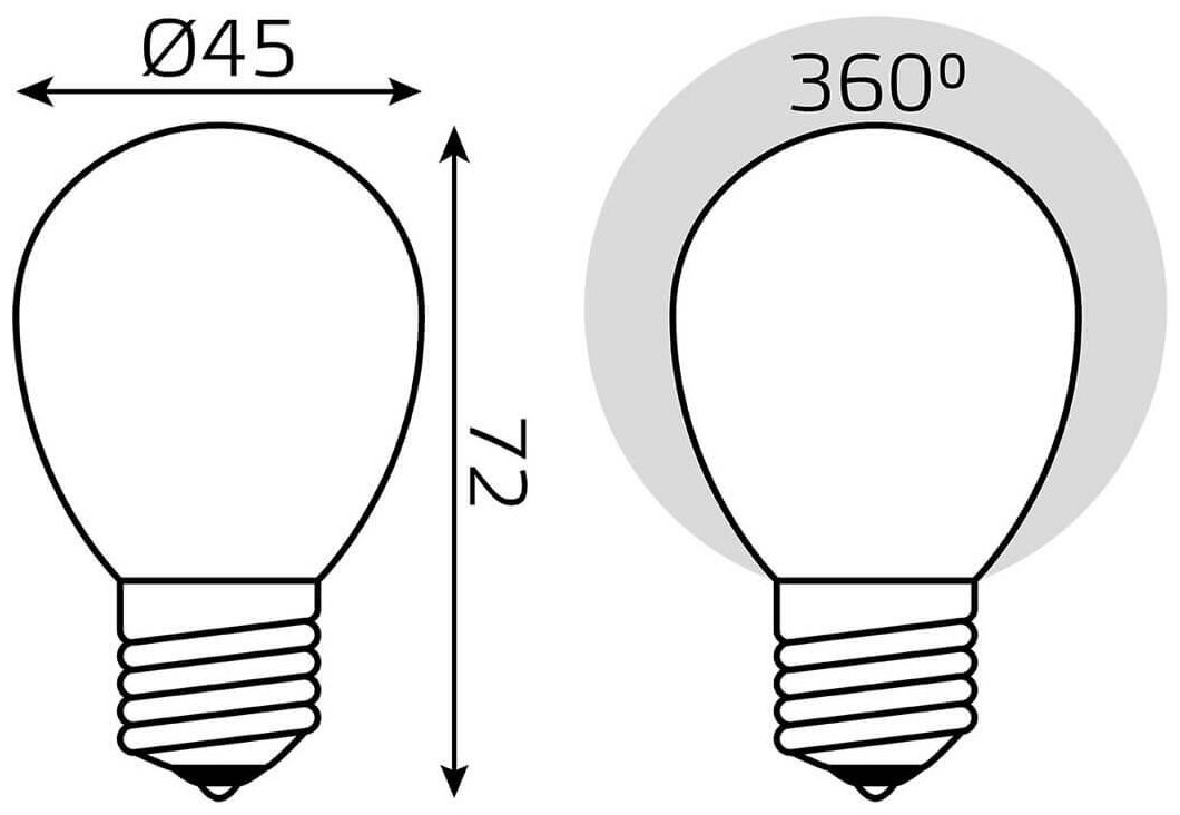 Лампа светодиодная gauss 105202205, E27, G45, 5 Вт, 4100 К - фотография № 6