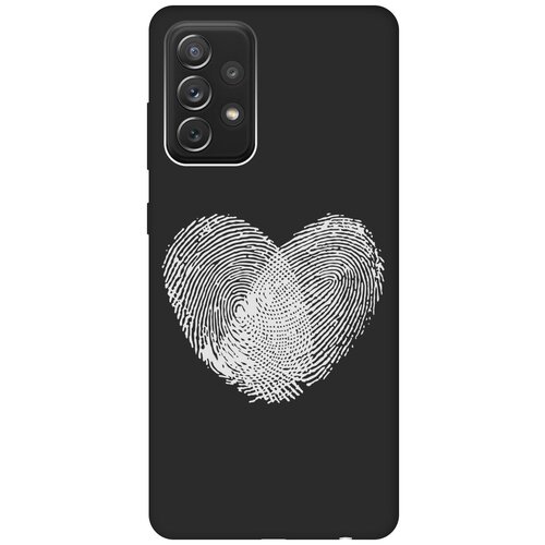 Матовый чехол Lovely Fingerprints W для Samsung Galaxy A72 / Самсунг А72 с 3D эффектом черный матовый чехол snowboarding w для samsung galaxy a72 самсунг а72 с 3d эффектом черный