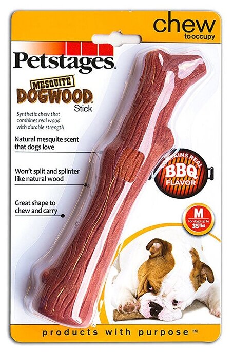 Petstages игрушка для собак Mesquite Dogwood с ароматом барбекю 18 см средняя - фотография № 19