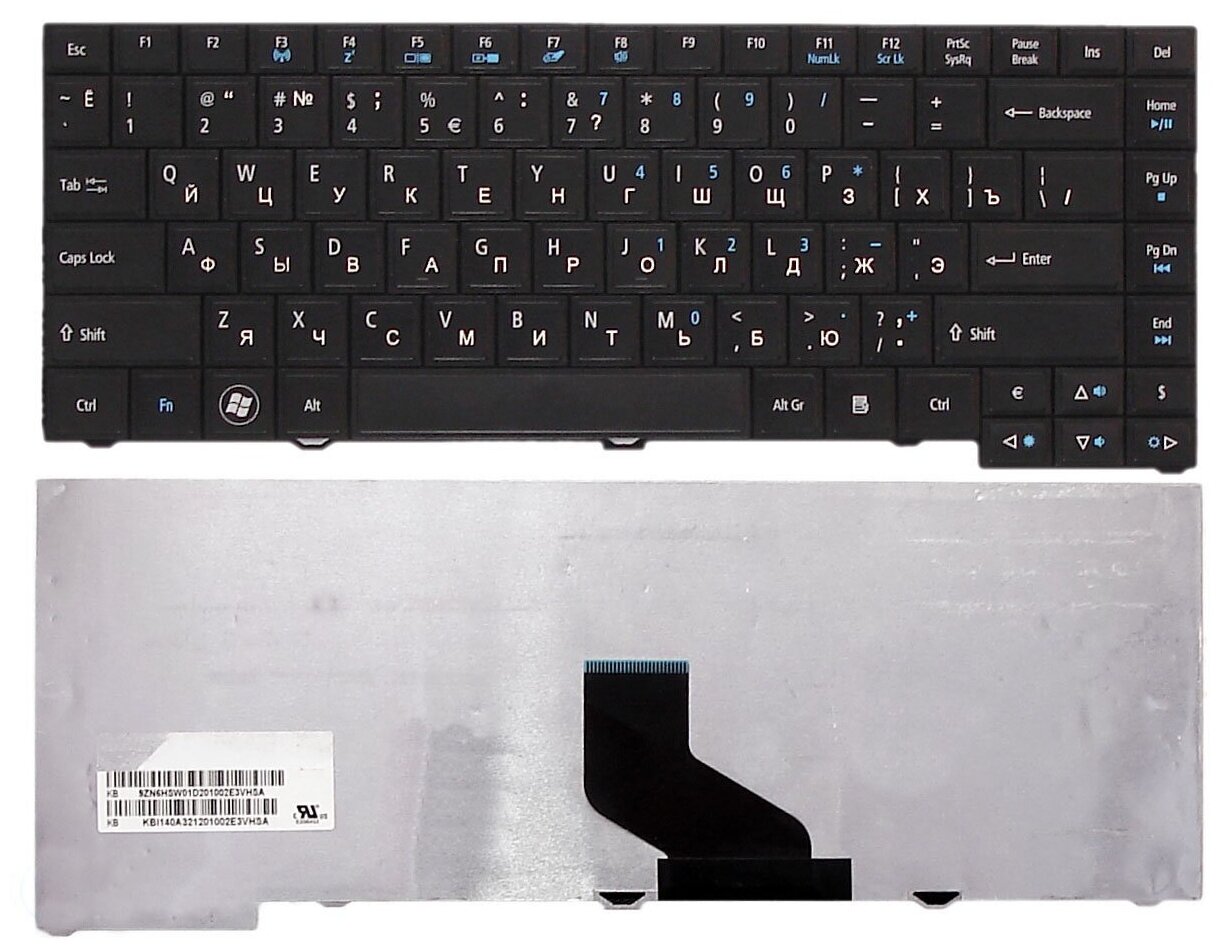 Клавиатура для ноутбука Acer TravelMate 4750ZG черная 970₽