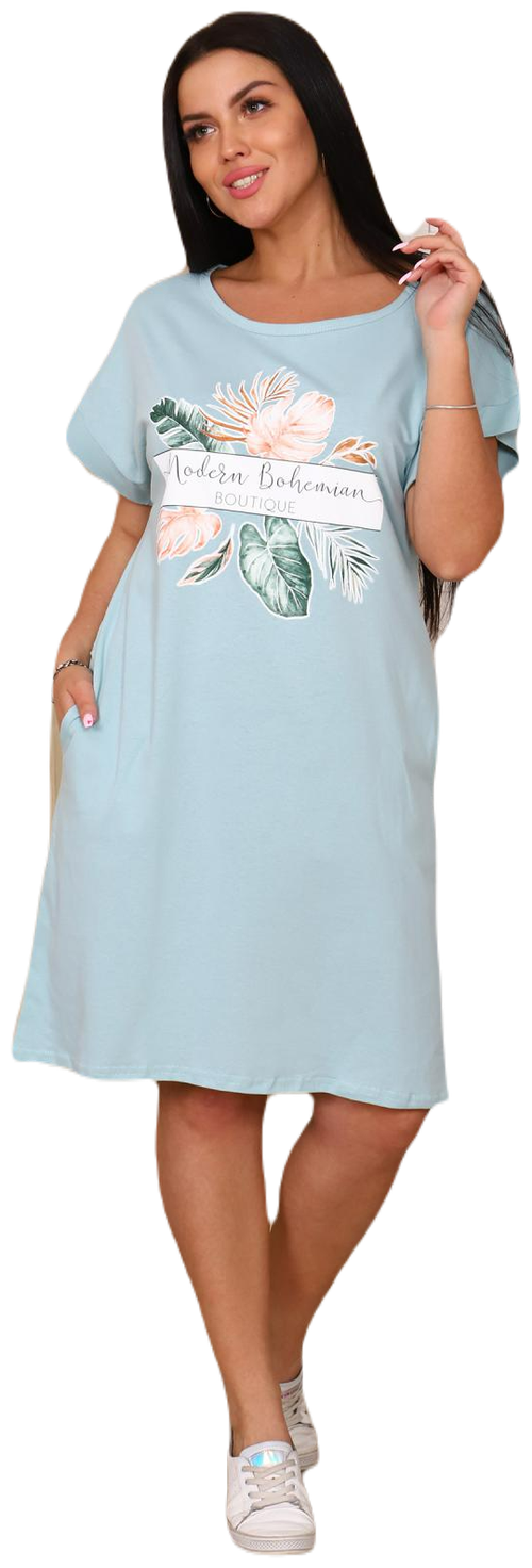 Платье Rozara, повседневное, полуприлегающее, макси, размер 60, голубой
