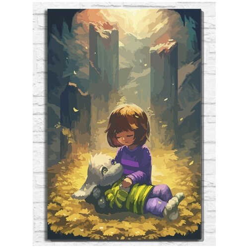 Картина по номерам на холсте Игра Undertale (PS 5, PS 4, PS 3, Xbox 360, Xbox ONE, PC, ios) - 9470 В 60x40 картина по номерам на холсте игра tomb raider лара крофт ps 5 ps 4 ps 3 xbox 360 xbox one pc ios 9464 в 60x40