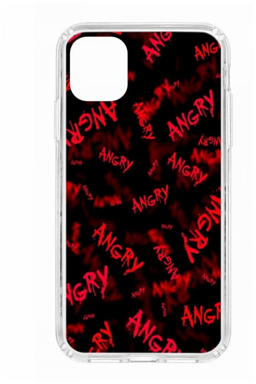 Чехол для iPhone 11 Kruche Print MagSafe Angry,прозрачная накладка с защитой камеры,с рисунком,противоударный силиконовый бампер с принтом