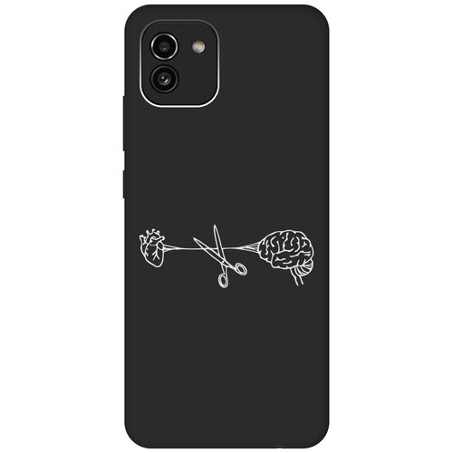 Матовый Soft Touch силиконовый чехол на Samsung Galaxy A03, Самсунг А03 с 3D принтом Cut It W черный матовый soft touch силиконовый чехол на samsung galaxy a10 самсунг а10 с 3d принтом cut it w черный