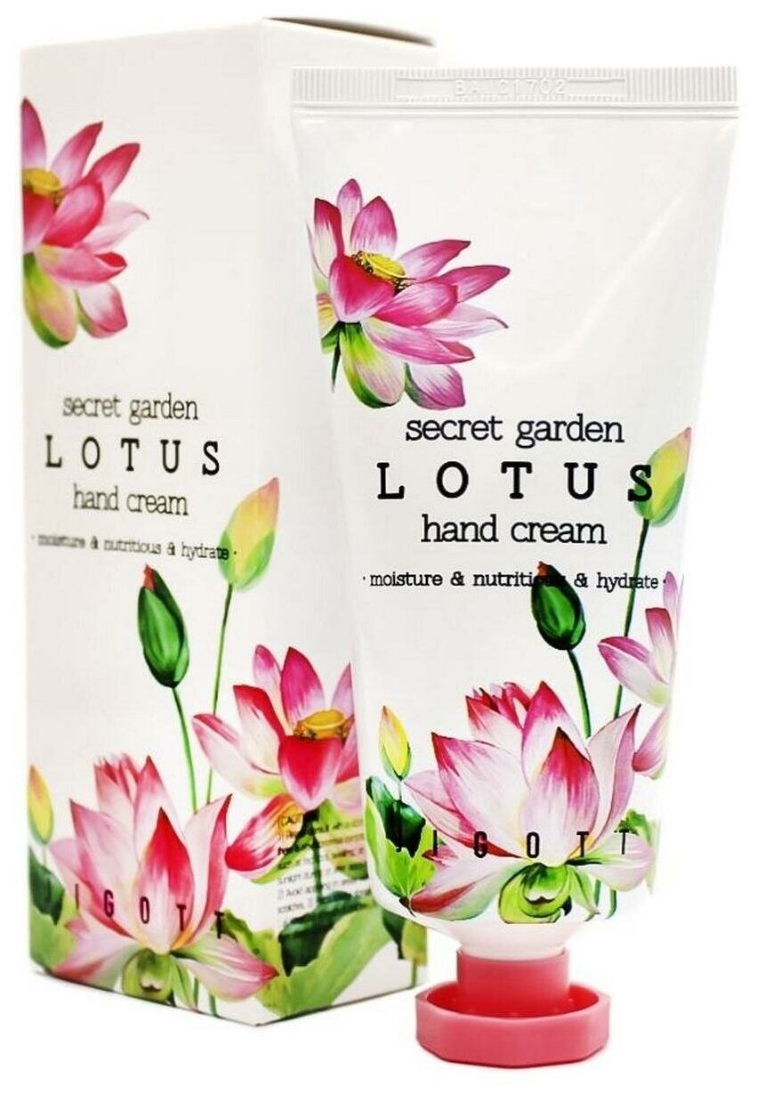 Jigott, Крем для рук с экстрактом лотоса Jigott Secret Garden Lotus Hand Cream
