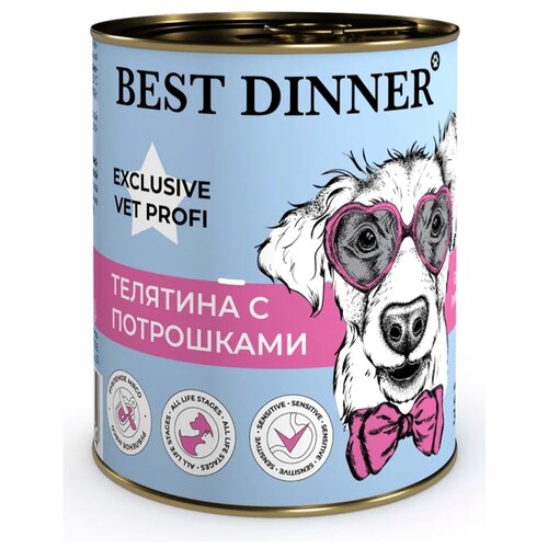 Влажный корм для взрослых собак Best Dinner Exclusive Gastro Intestinal, при чувствительном пищеварении, телятина 1 уп. х 1 шт. х 340 г (для карликовых пород)