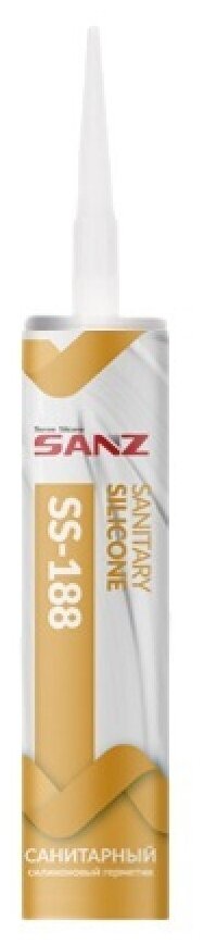 Санитарный силиконовый герметик SANZ SS-188 прозрачный 280 мл. 188-7424-C 16105899
