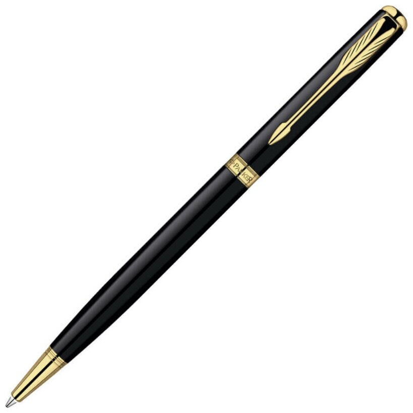 Ручка шариковая Parker Sonnet Slim K430, Lacquer Black GT S0808740