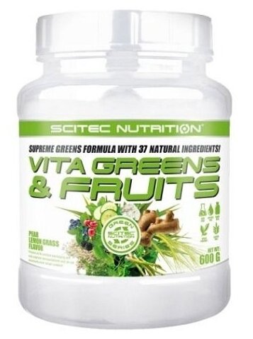 Scitec Nutrition Vita Greens & Fruit Stevia (600 гр) - Груша Лимон Травы