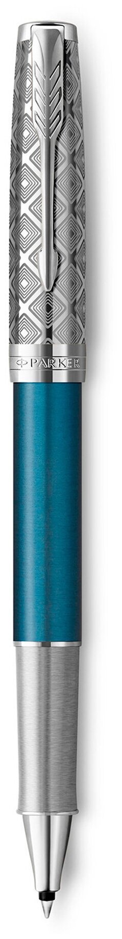 Ручка роллер Parker Sonnet Premium T537 (2119745) Metal Blue CT F черн. черн. подар.кор.