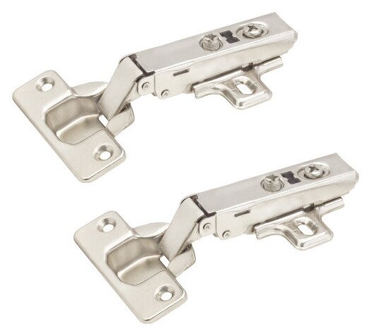 фото Петля мебельная накладная AMIX 110* Clip-on с доводчиком, комплект 2 шт