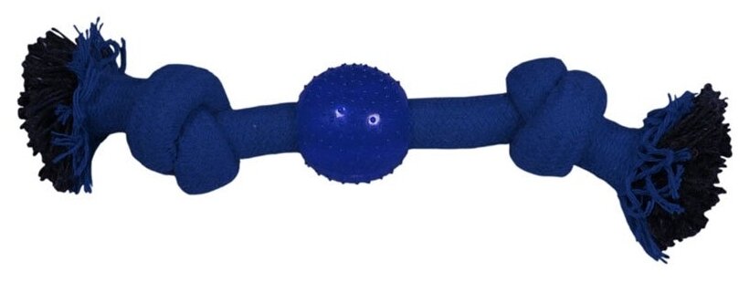 Triol игрушка для собак "Веревка-канат, 2 узла и мяч", 230 мм - фотография № 4