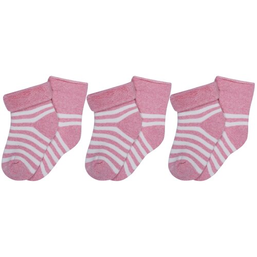 фото Носки rusocks детские, махровые, 3 пары, размер 8-9, розовый