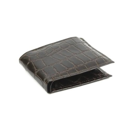фото Кошелек кроко для денег из натуральной кожи , бумажник, темно-коричневый 01-пр303к-99