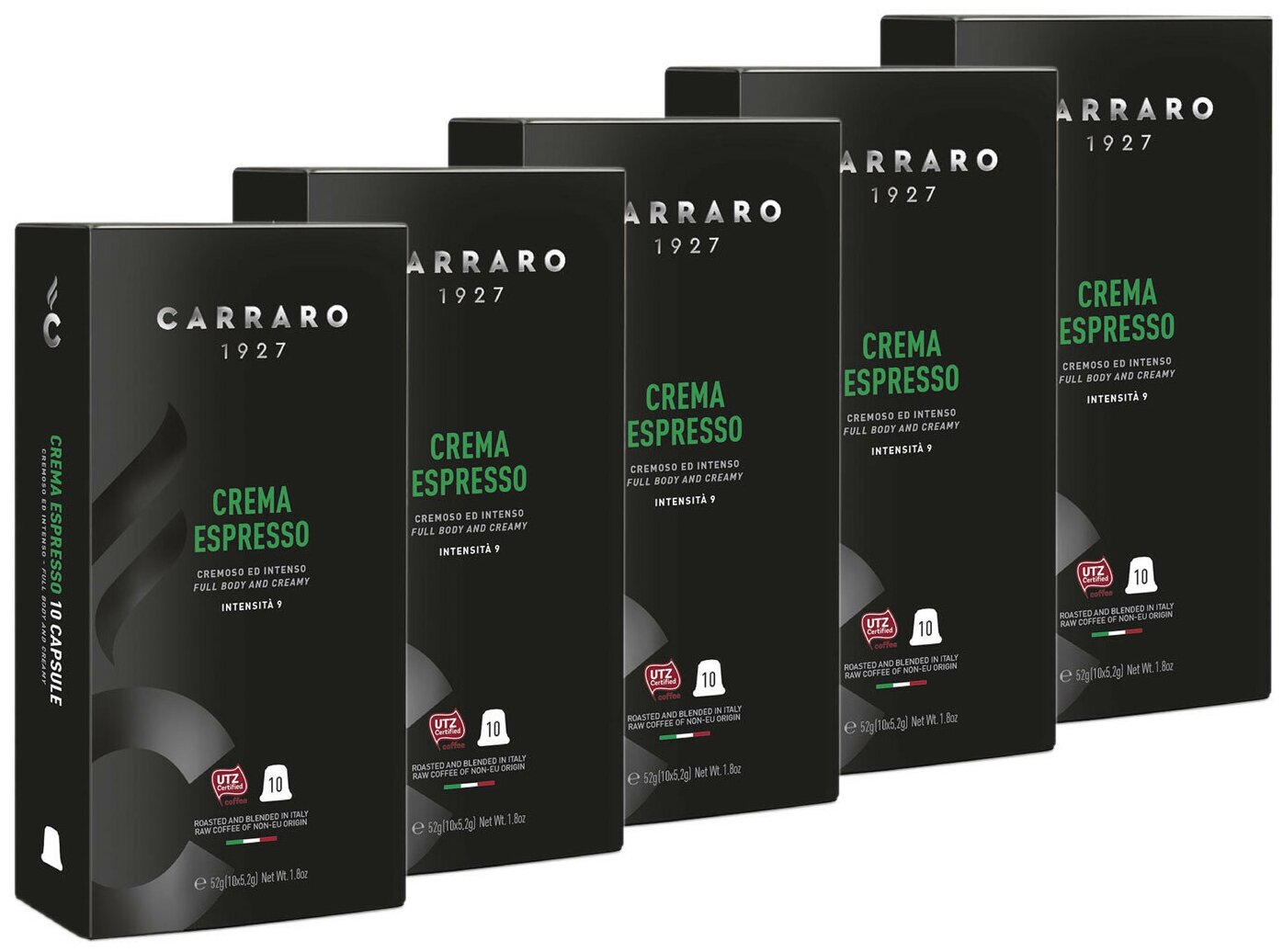 Кофе в капсулах Carraro Crema Espresso (Крема Эспрессо) стандарта Nespresso, 5x10шт - фотография № 1