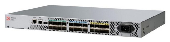 Коммутатор Brocade G610S 24-port FC Switch, 8-port licensed, included 8x 32Gb SWL SFP+ transceivers, 1 PS, Rail Kit (+Рельса белая коробка)