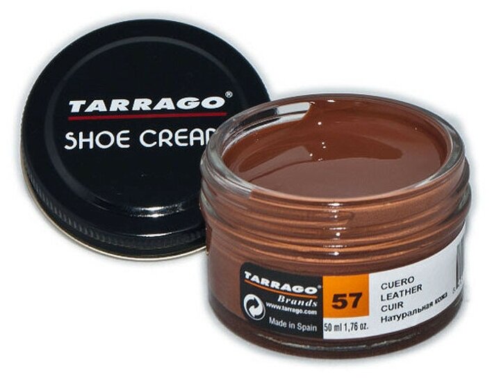 Крем для обуви Shoe Cream TARRAGO, цветной, банка стекло, 50 мл. (057 (leather) натуральная кожа)