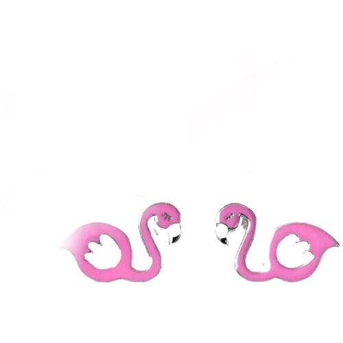 серьги гвоздики в виде стрекозы птицы динозавра Серьги пусеты , розовый