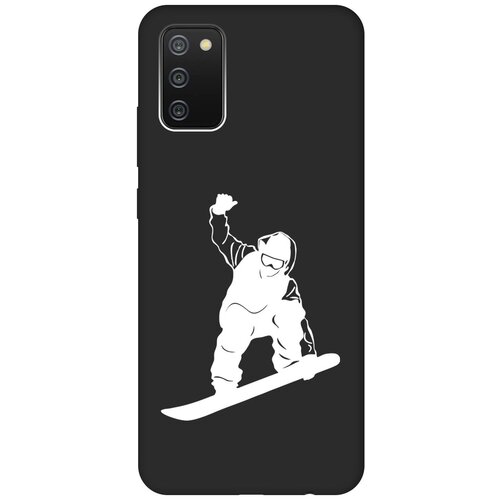 Матовый чехол Snowboarding W для Samsung Galaxy A02s / Самсунг А02с с 3D эффектом черный матовый чехол boxing w для samsung galaxy a02s самсунг а02с с 3d эффектом черный