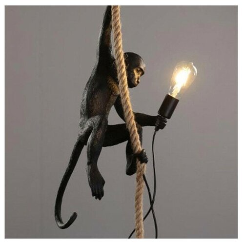 Подвесной светильник «Обезьянка на канате», черный