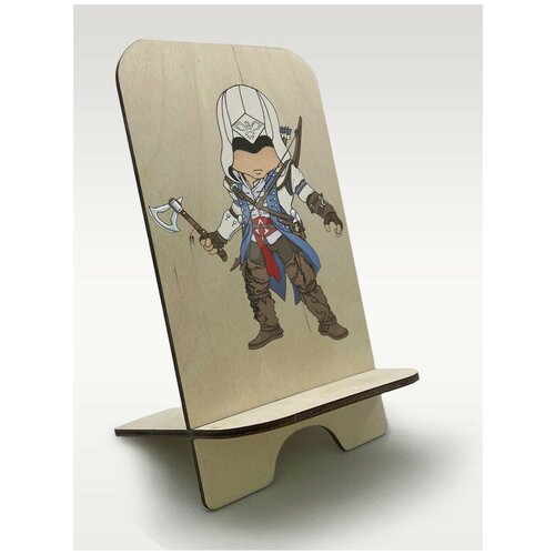 Подставка для телефона c рисунком УФ игры Assassin's Creed 3 (Фронтир, кредо ассасина) - 490