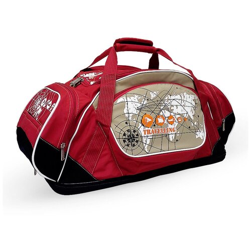 фото Сумка дорожная кошлаков в.в., 82 л, 32х42х61 см, черный, красный