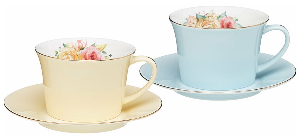 фото Кофейный набор Lefard "Времена Года" на 2 персоны, 4 предмета, 180 мл, голубой/желтый (760-682)